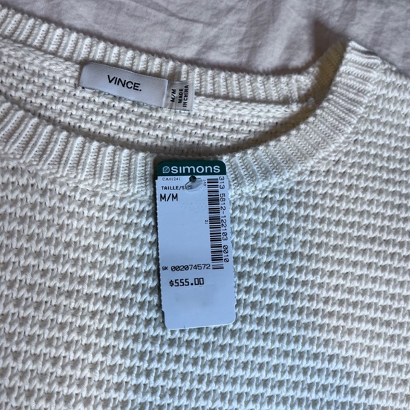 VINCE Intarsia Crew Neck Cotton Sweater (NWT) - Picture 4 of 8